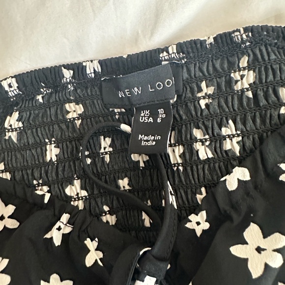 size 6 floral cropped blouse long sleeve black - Picture 6 of 7